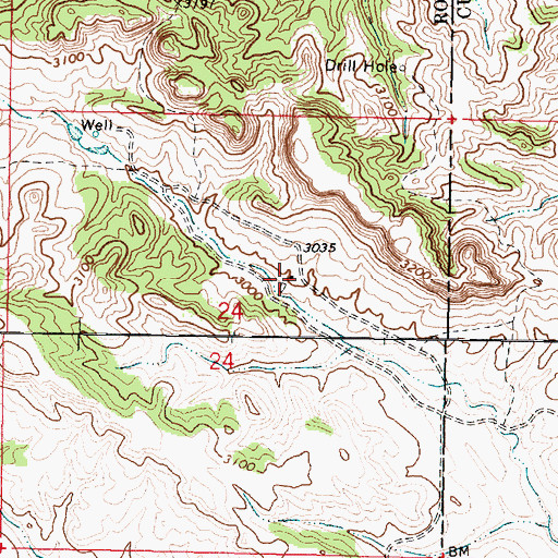 Topographic Map of 03N44E24ACAC03 Well, MT