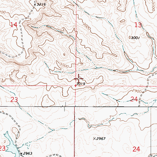 Topographic Map of 03S52E13CCC_01 Well, MT