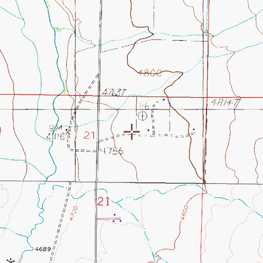 Topographic Map of 03N04W21ABDB01 Well, MT