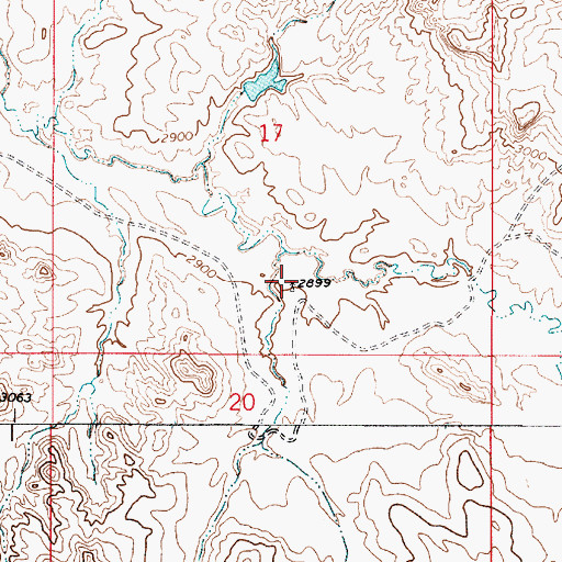 Topographic Map of 03N52E17DCBC01 Well, MT