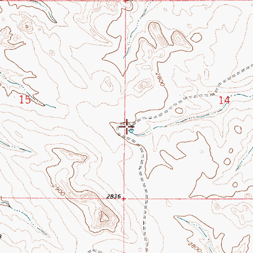 Topographic Map of 03N53E14CBCB01 Well, MT