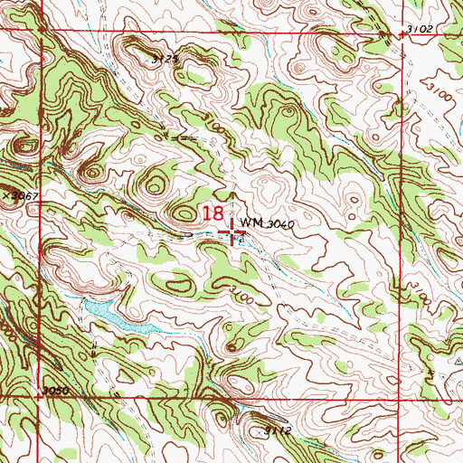 Topographic Map of 03N48E18DBBB01 Well, MT