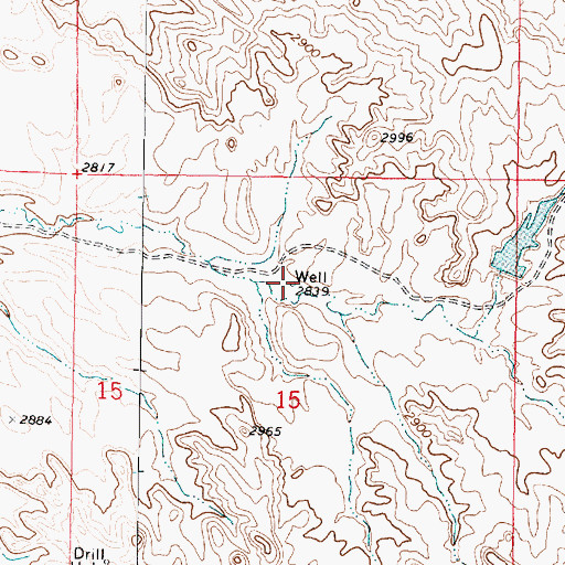 Topographic Map of 03N43E15BADD01 Well, MT