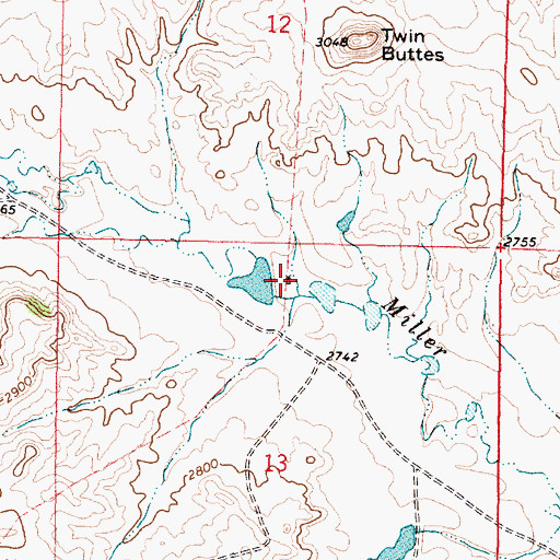 Topographic Map of 03N45E13ABBC01 Well, MT