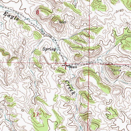 Topographic Map of 03N44E17AABB01 Well, MT