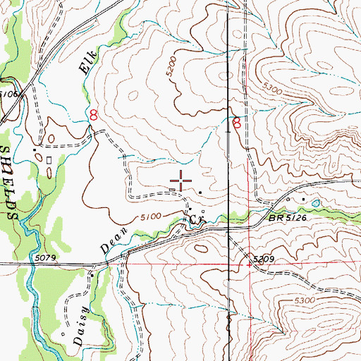 Topographic Map of 03N09E08D___01 Well, MT