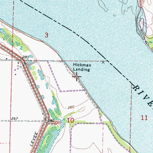 Topographic Map of Hickman Landing, AR