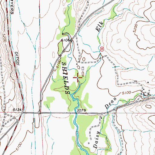 Topographic Map of 03N09E08C___01 Well, MT