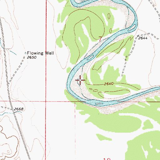 Topographic Map of 03N54E07CDB_01 Well, MT