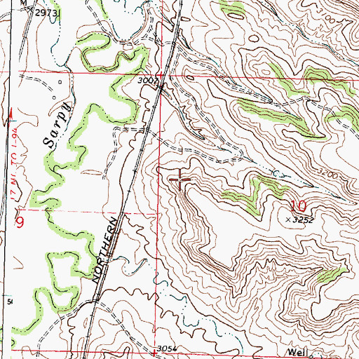 Topographic Map of 03N37E03CBBD01 Well, MT