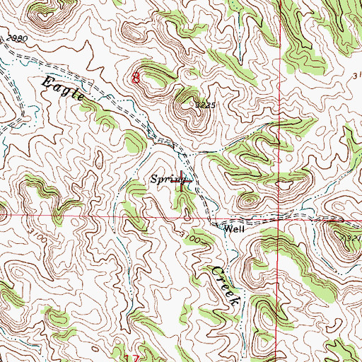 Topographic Map of 03N44E08DCAC01 Spring, MT