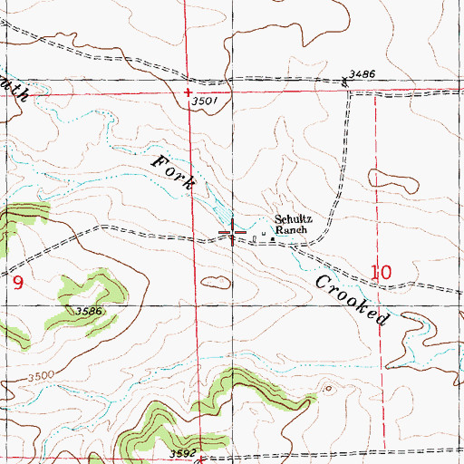 Topographic Map of 03N25E10BCDB01 Well, MT