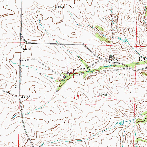 Topographic Map of 03N36E11BDAA01 Well, MT