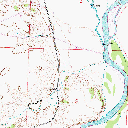 Topographic Map of 03N34E08BADB01 Well, MT
