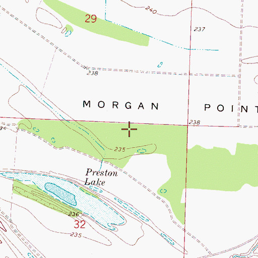 Topographic Map of Morgan Point, AR