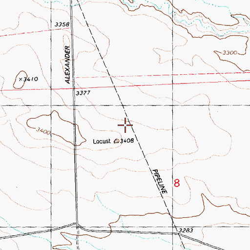 Topographic Map of 03N26E08B___01 Well, MT