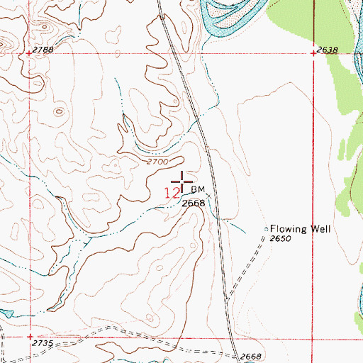 Topographic Map of 03N53E12ACC_01 Well, MT