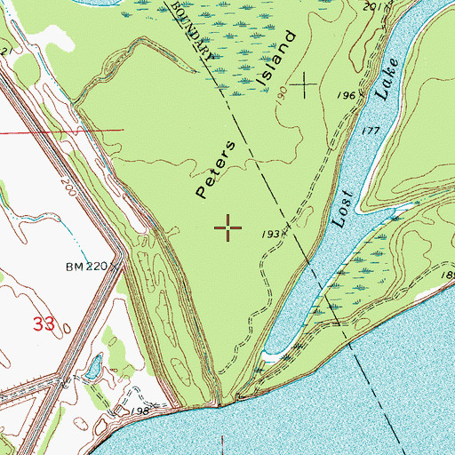 Topographic Map of Peters Island, AR