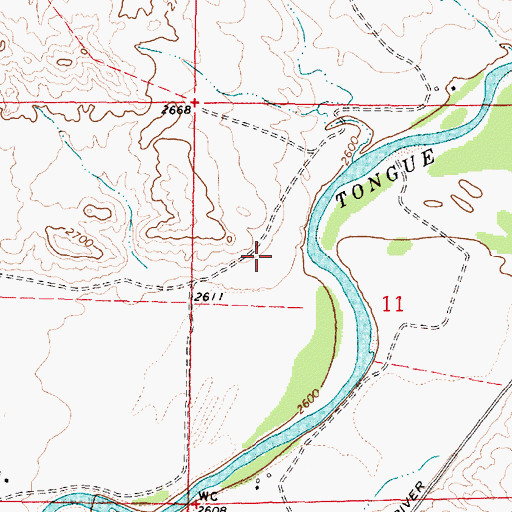 Topographic Map of 03N46E11CCDC01 Well, MT