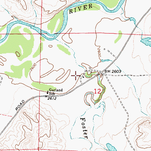 Topographic Map of 03N46E12BDBC01 Well, MT