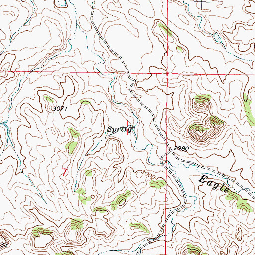 Topographic Map of 03N44E07ADBA01 Spring, MT