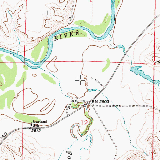Topographic Map of 03N46E12BADA01 Well, MT