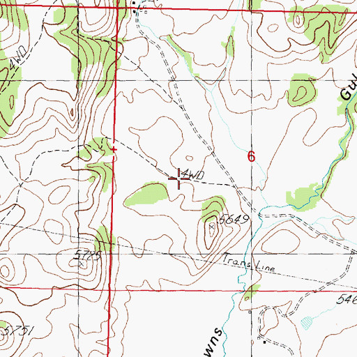 Topographic Map of 03N10W02CDAB01 Well, MT
