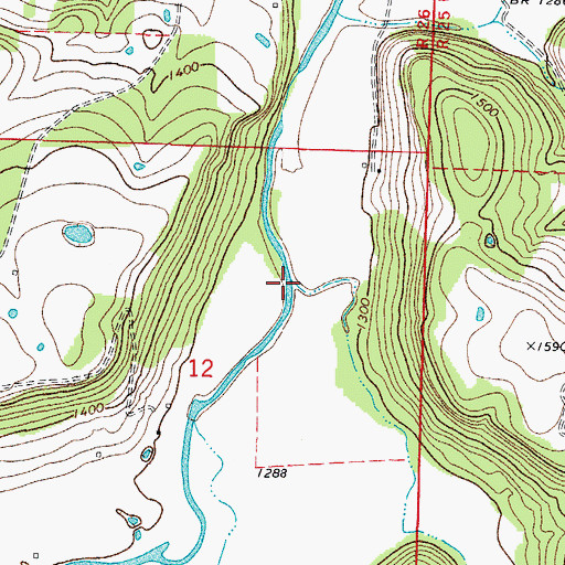 Topographic Map of Wharton Creek, AR