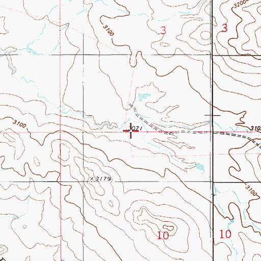 Topographic Map of 03N57E06DCCD01 Well, MT