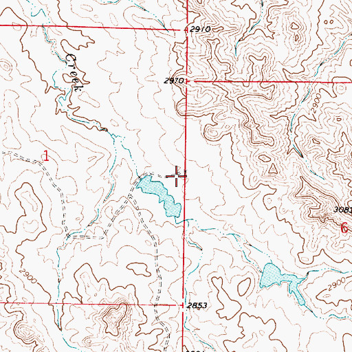 Topographic Map of 03N51E01DAAA01 Well, MT