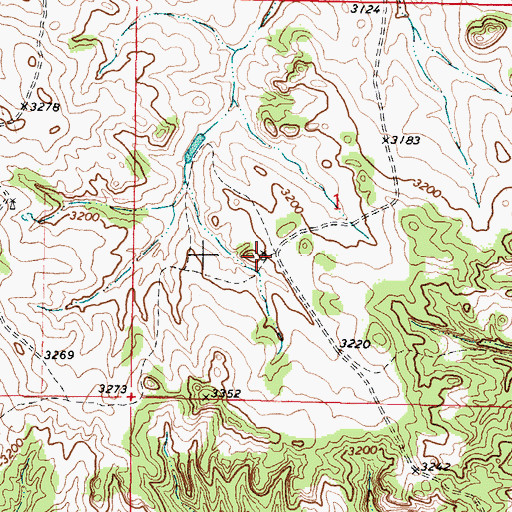 Topographic Map of 03N44E01CACA01 Well, MT
