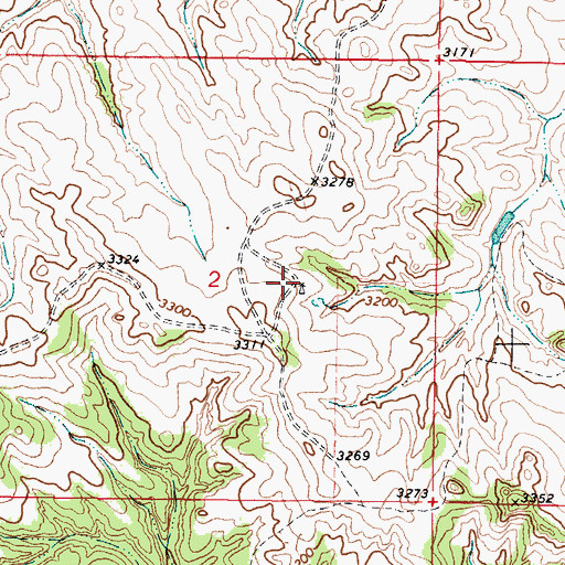 Topographic Map of 03N44E02DBAA01 Well, MT