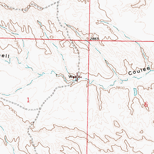 Topographic Map of 03N42E01ADAB01 Well, MT