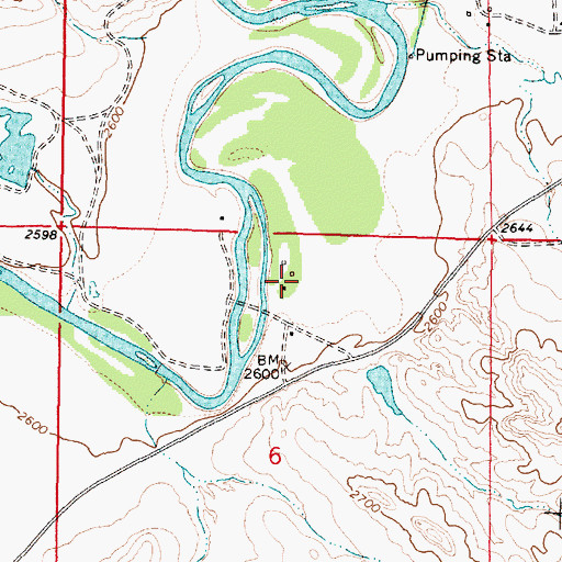 Topographic Map of 03N47E06ABBC01 Well, MT