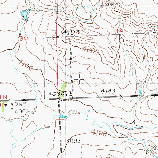 Topographic Map of 04N21E34CCCC01 Well, MT