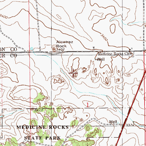 Topographic Map of 03N58E05AAA_01 Well, MT