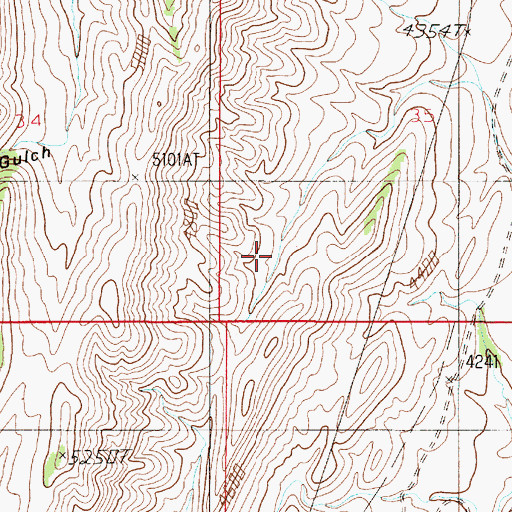 Topographic Map of 04N02E35CC__01 Spring, MT