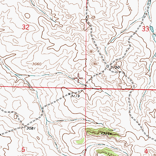 Topographic Map of 04N44E32DDDA01 Well, MT