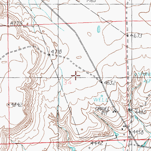 Topographic Map of 04N19E34DBAB01 Well, MT