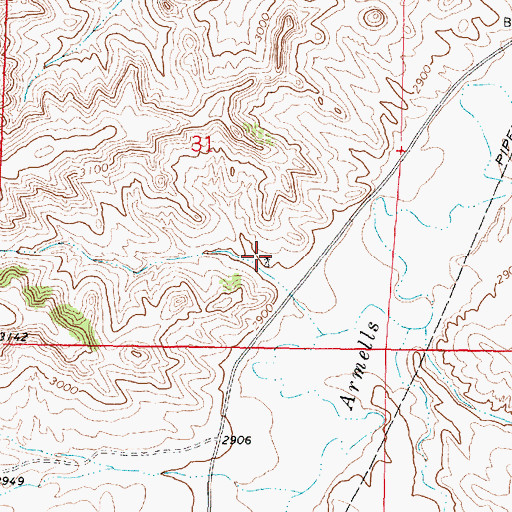 Topographic Map of 04N40E31DCAA01 Well, MT