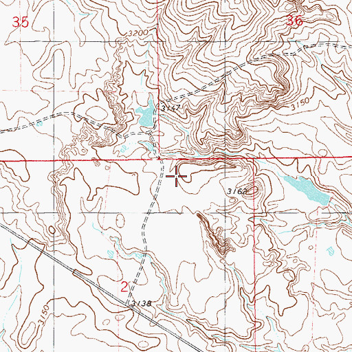Topographic Map of 04N61E25CCCA01 Well, MT