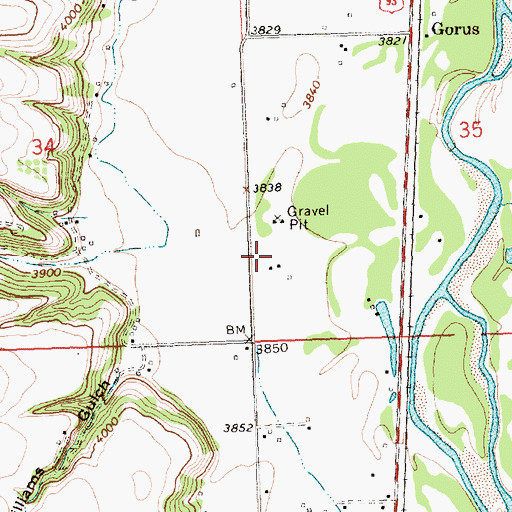 Topographic Map of 04N21W35CCBA01 Well, MT