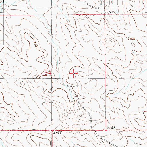 Topographic Map of 04N56E32BCDC01 Well, MT