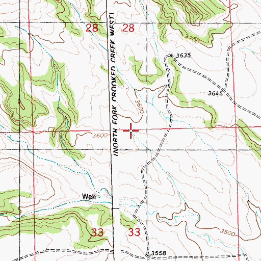 Topographic Map of 04N25E28BD__01 Well, MT