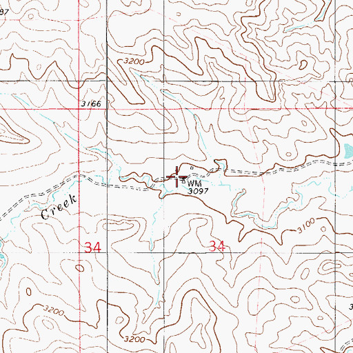Topographic Map of 04N55E34BACD01 Well, MT