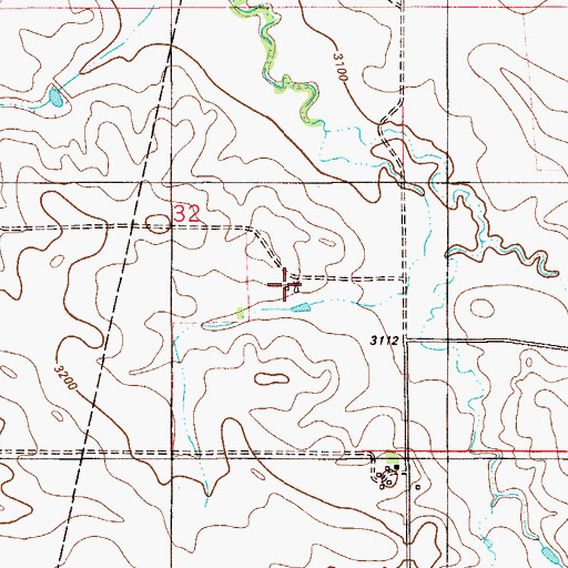 Topographic Map of 04N58E32DADB01 Well, MT