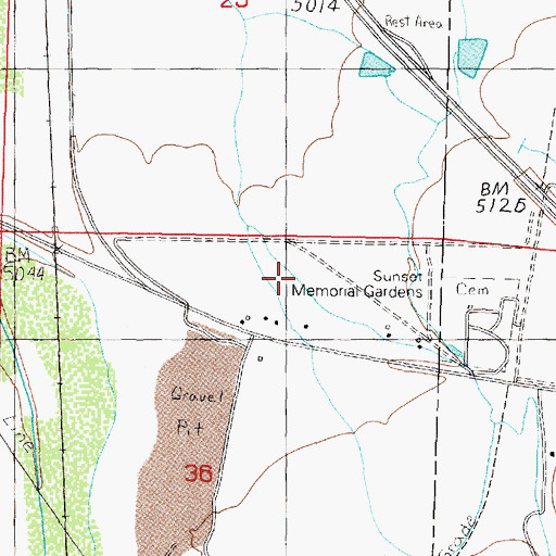 Topographic Map of 04N10W36AB__01 Well, MT