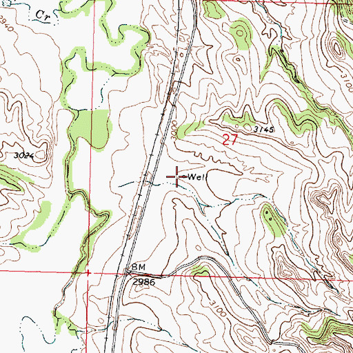 Topographic Map of 04N37E27CACA01 Well, MT