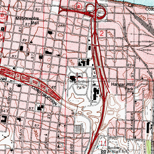Topographic Map of Arkansas Museum of Science and History, AR