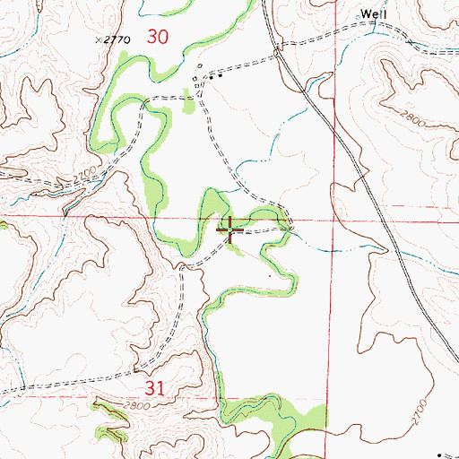 Topographic Map of 04N43E31AABB01 Well, MT